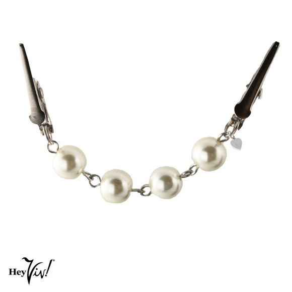 Pearl Sweater Guard Cardigan or Collar Clip in Organza Gift Bag - Hey Viv - Picture 3 of 5